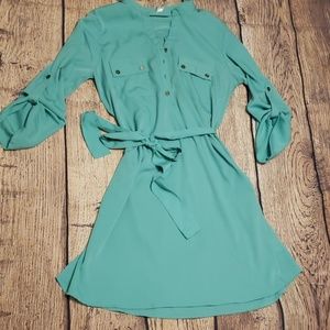 Mint green dress sheer